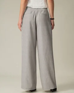 Khaki Striped Pocket Pants