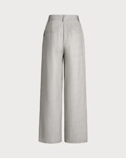 Khaki Striped Pocket Pants