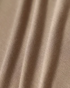 Khaki V Neck Ruched Slim Tee