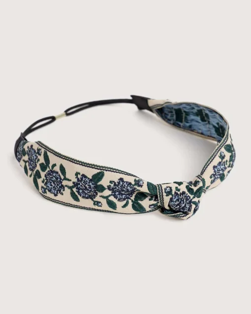 Knotted Floral Embroidered Headband