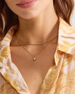 Metal Pearl Double Necklace