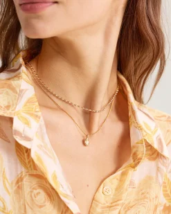 Metal Pearl Double Necklace