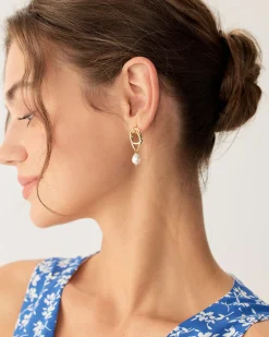 Metal Pearl Earrings