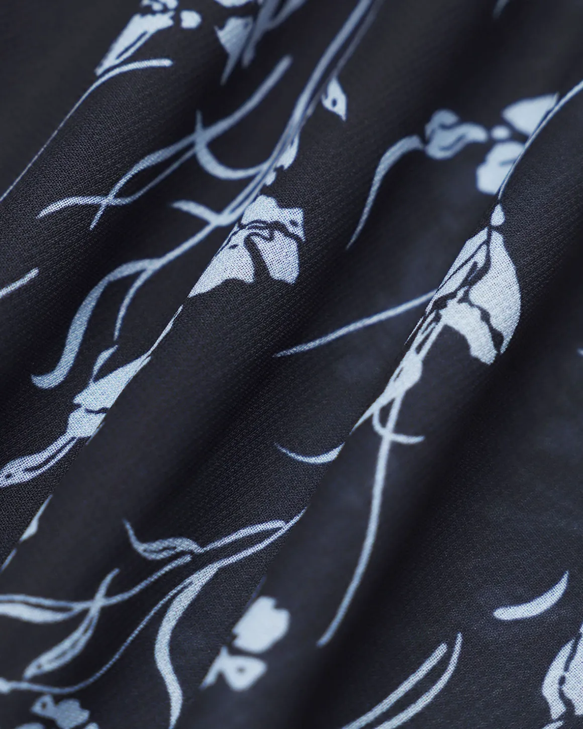 Navy Floral Sweetheart Neck Midi Dress