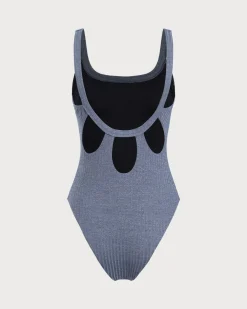 Navy Glitter One-Piece Swimsuit
