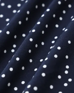 Navy Polka Dot Wrap Mini Skirt