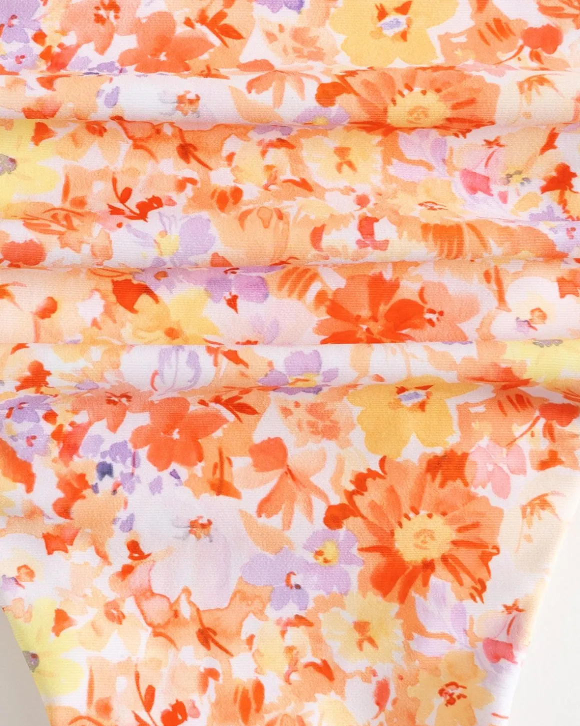 Orange Floral Tie Front Bikini Set