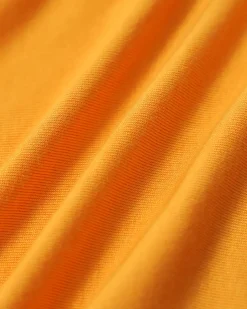 Orange Ruched Knitted Slip Midi Dress