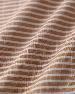 Orange Striped Sweetheart Neck Slip Maxi Dress