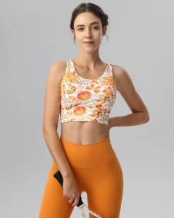 Orange V-shape Tank Top - Light Support