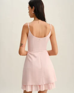 Pink Contrast A-Line Slip Mini Dress
