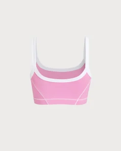 Pink Contrast Yoga Tank Top