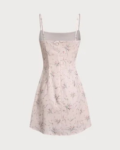 Pink Floral A-Line Slip Mini Dress