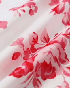 Pink Floral Ruched Mini Dress