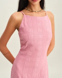 Pink Mermaid Slip Midi Dress