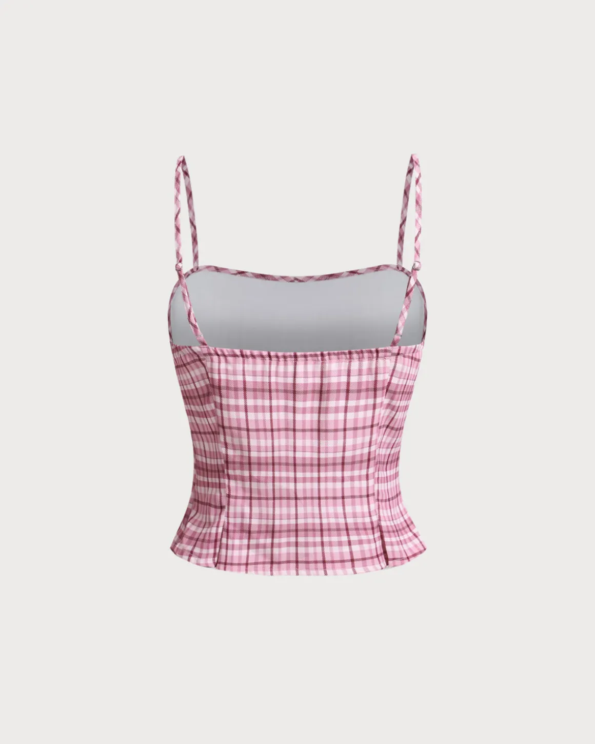 Pink Plaid Cami Top