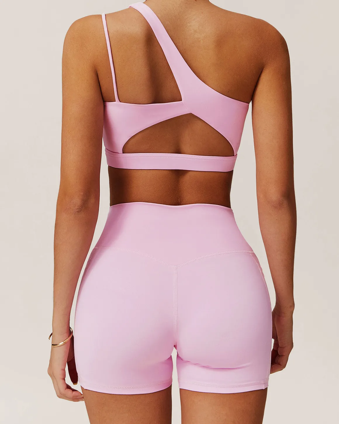 Pink Pocket High Waisted Yoga Shorts