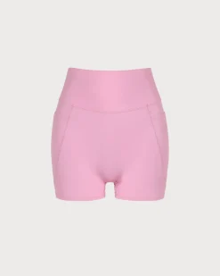 Pink Pocket High Waisted Yoga Shorts
