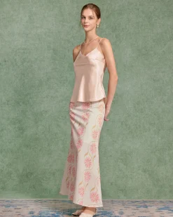 Pink Satin Cami Top