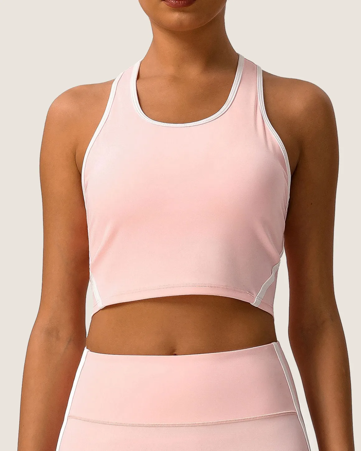 Pink Scoop Neck Yoga Tank Top - Light Support