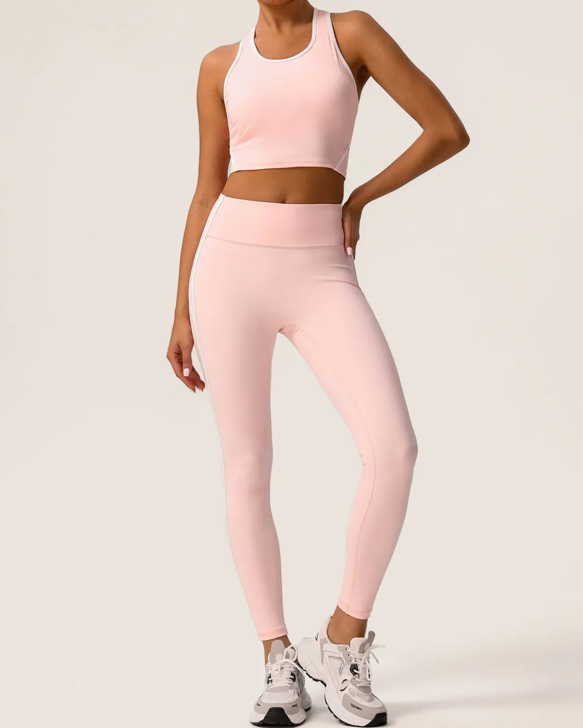 Pink Scoop Neck Yoga Tank Top - Light Support