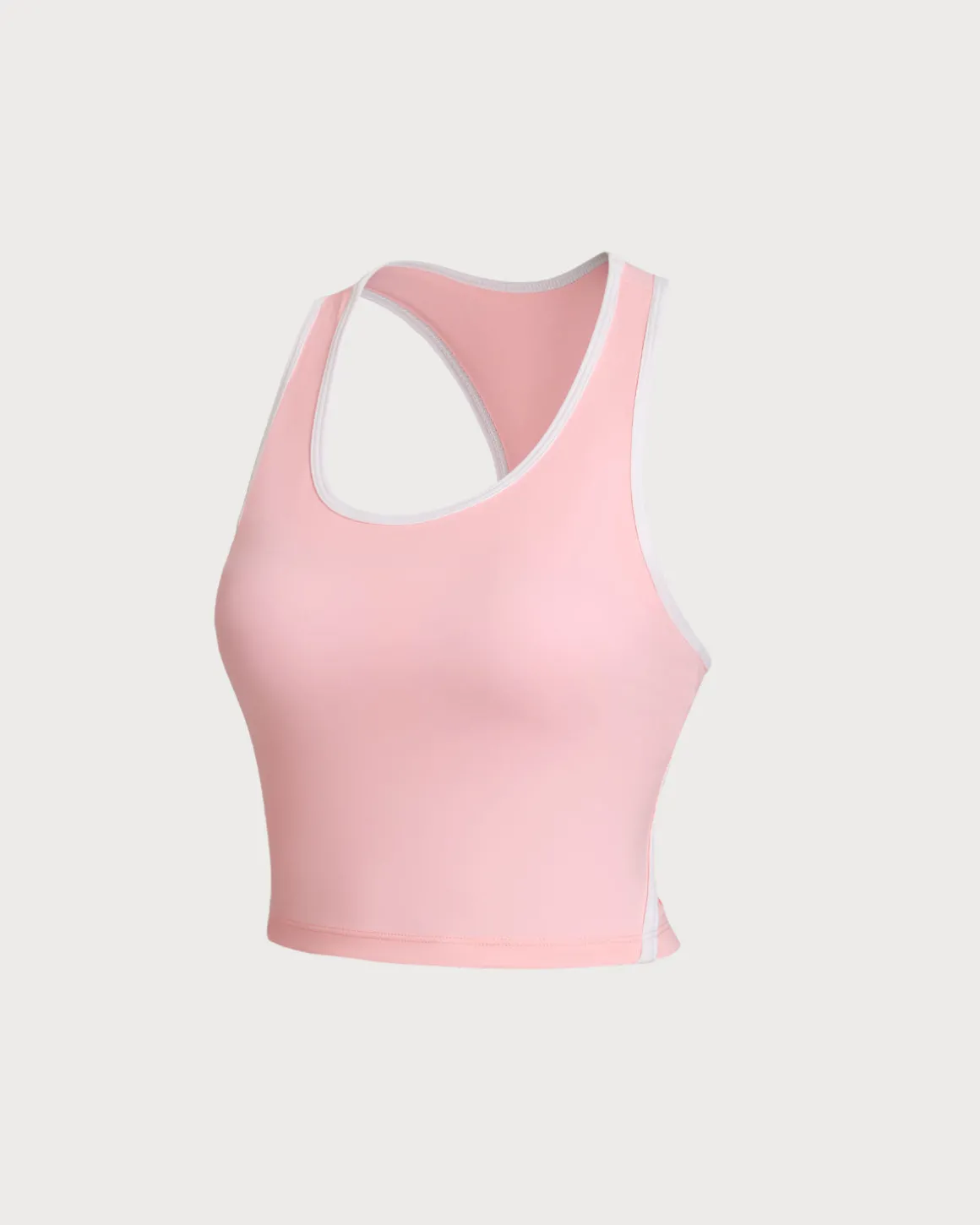 Pink Scoop Neck Yoga Tank Top - Light Support