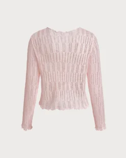 Pink Single Button Slim Cardigan
