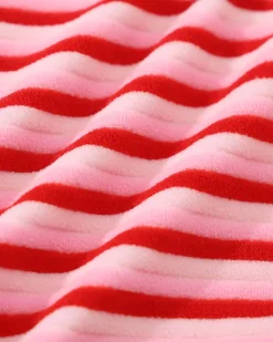 Pink Striped Tie Strap Bikini Set