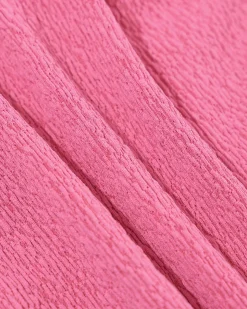 Pink Textured Bandeau Bikini Set