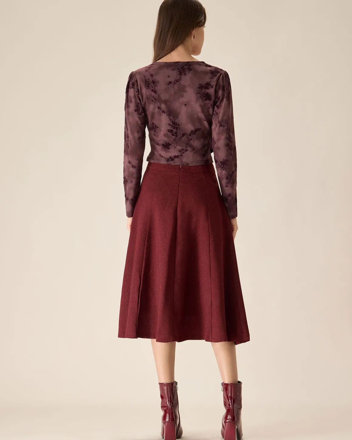 Purple Floral Ruched Wrap Tee