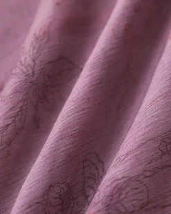 Purple Floral Tie Strap Midi Dress