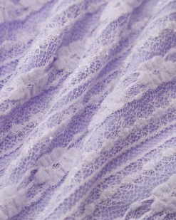 Purple Lace Halter Tankini Swimsuit