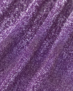 Purple Lurex One Shoulder Bikini Set