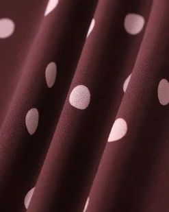Purple Polka Dot V Neck Maxi Dress