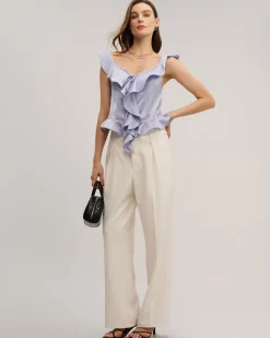 Purple Ruffle Tank Top
