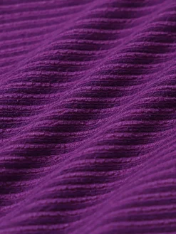 Purple Ruffled Cutout One-Piece Swimsuit
