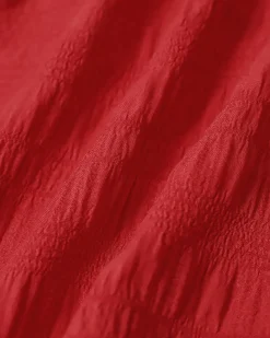 Red Belted A-Line Midi Dress