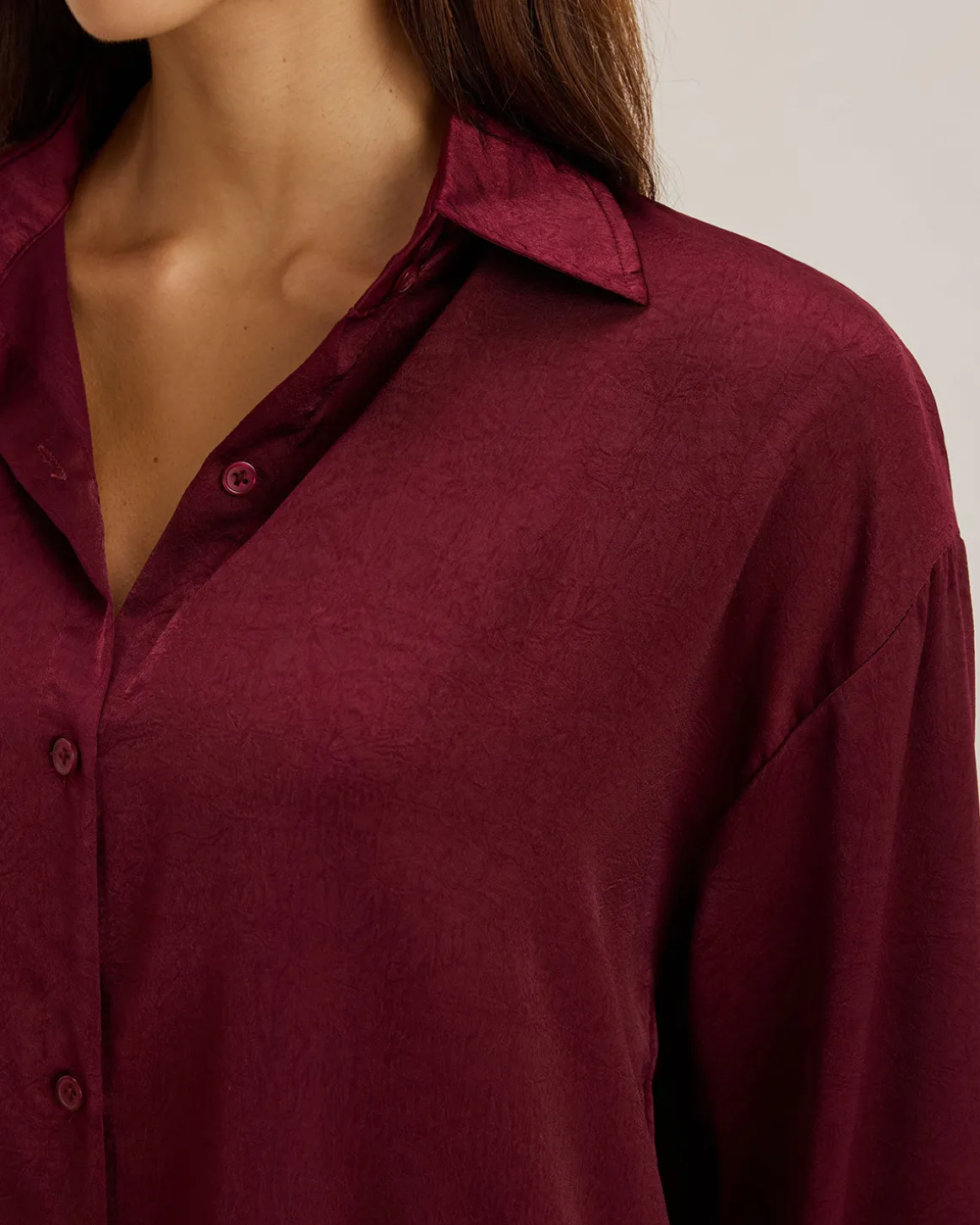 Red Button Loose Shirt