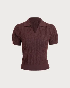 Red Collared Knit Tee