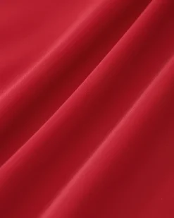 Red Contrast Slit Slip Midi Dress