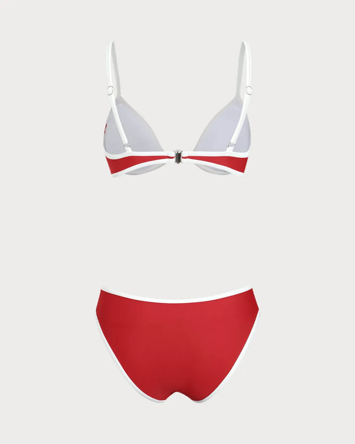 Red Contrast Underwire Bikini Set
