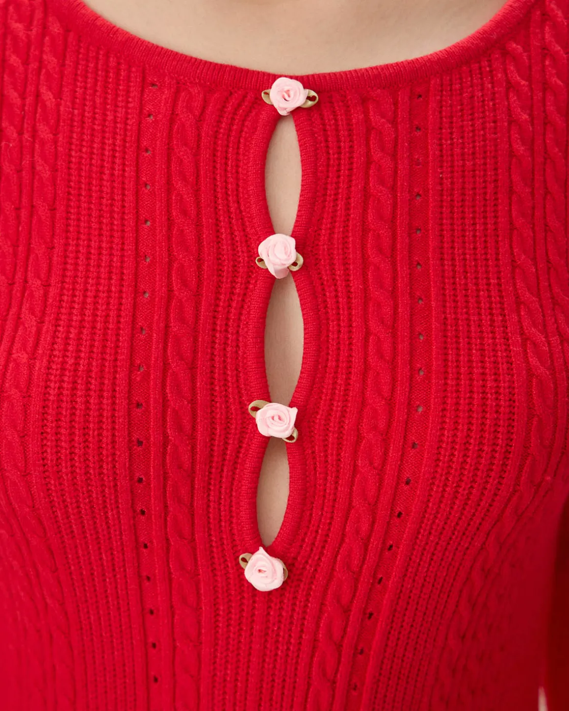 Red Cut-Out Bodycon Sweater Dress