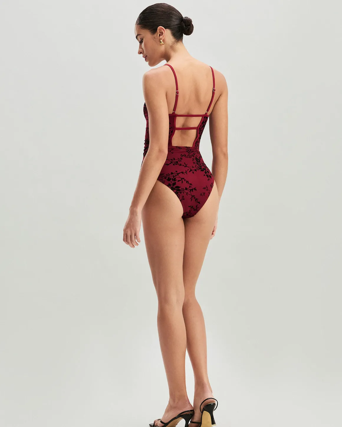 Red Floral One-Piece Swimsuit