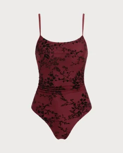 Red Floral One-Piece Swimsuit