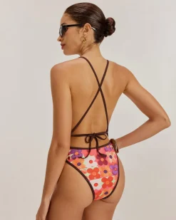 Red Floral One-Piece Swimsuit