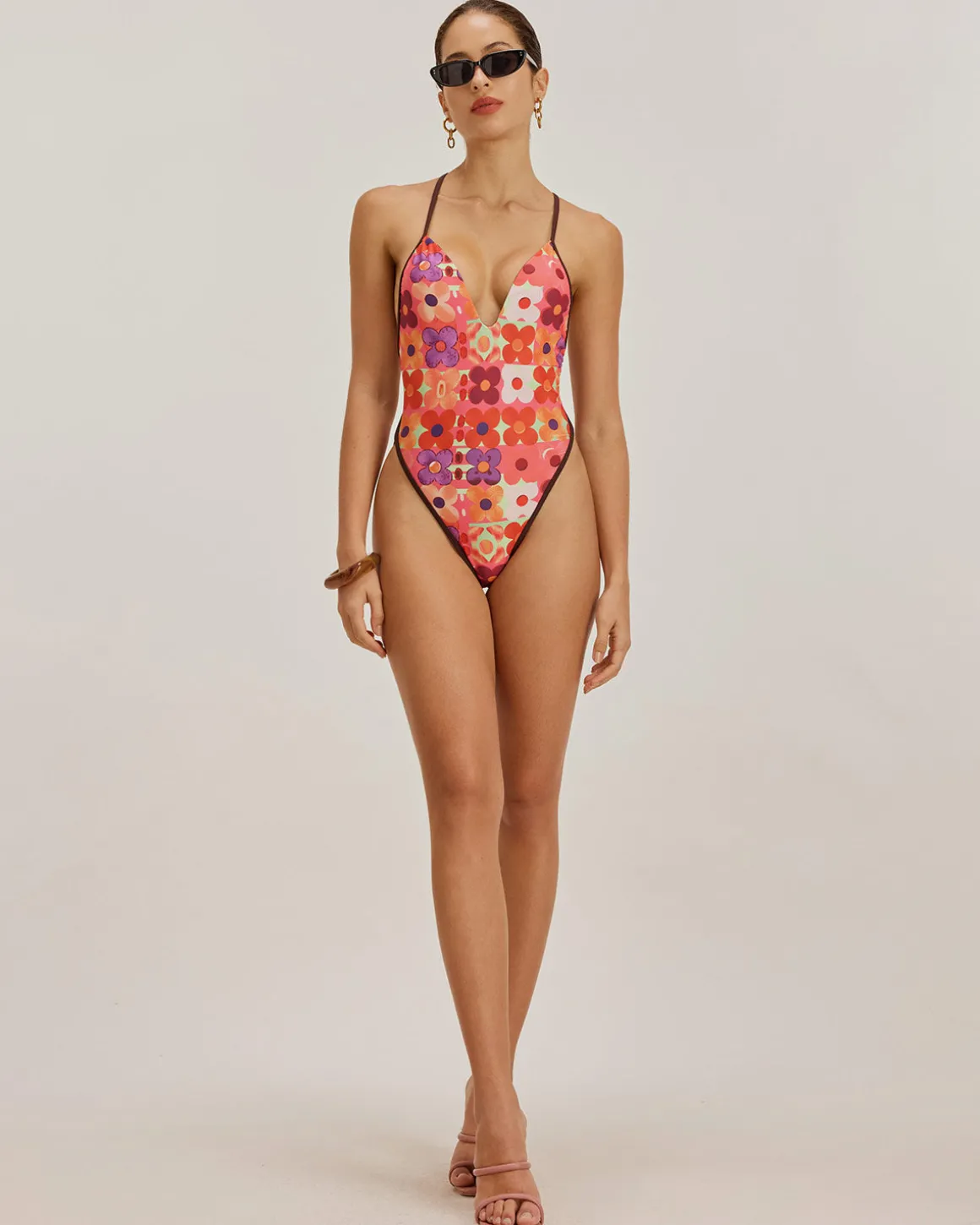 Red Floral One-Piece Swimsuit