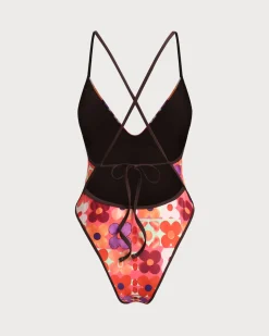 Red Floral One-Piece Swimsuit