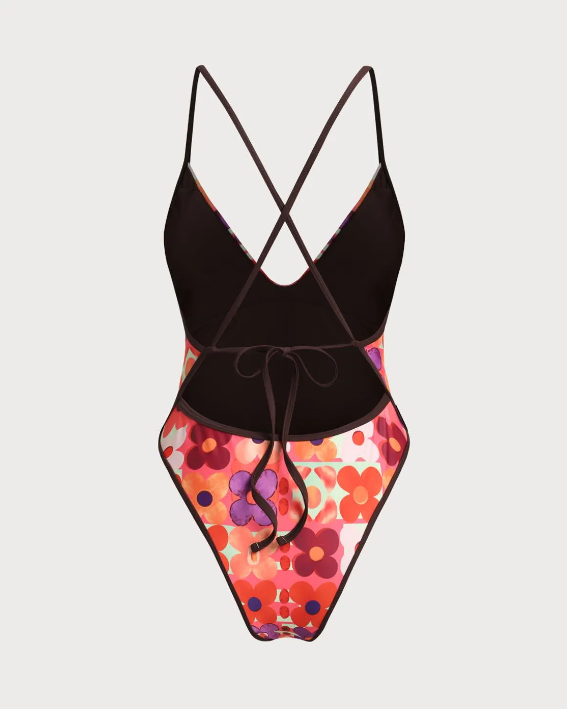Red Floral One-Piece Swimsuit