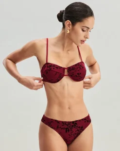 Red Floral Underwire Bikini Set