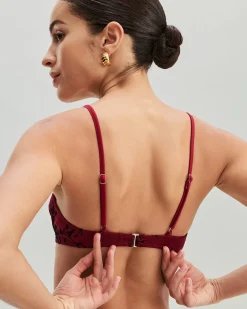 Red Floral Underwire Bikini Set